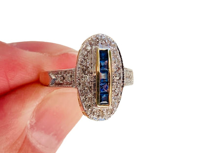 9ct Gold Sapphire & Diamond Ring
