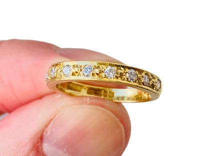 Vintage 18ct Gold Diamond Band Ring
