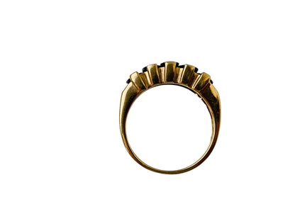 9ct Gold Green & Blue Sapphire & Diamond Ring