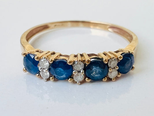 9ct Gold Sapphire & Diamond Ring