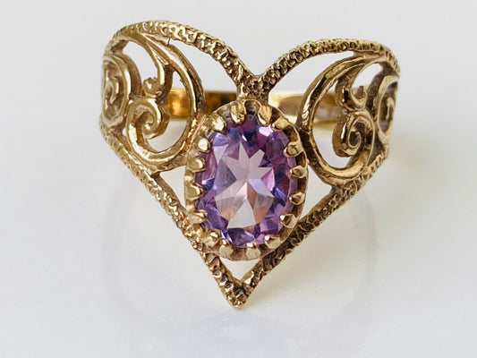 Vintage 9ct Gold Amethyst Ring