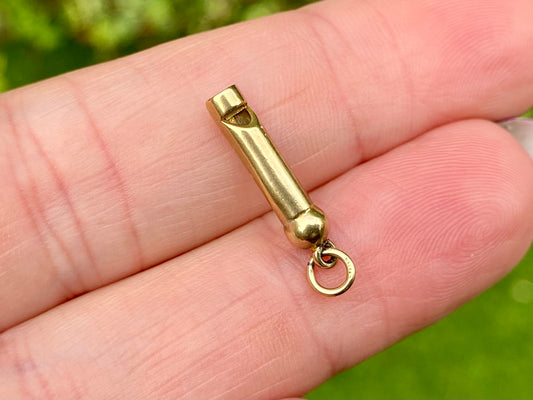 Vintage 9ct Gold Whistle Pendant or Charm