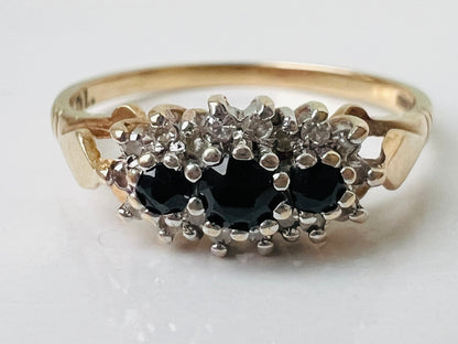 9ct Gold Sapphire & Diamond Ring