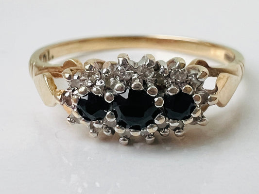 9ct Gold Sapphire & Diamond Ring