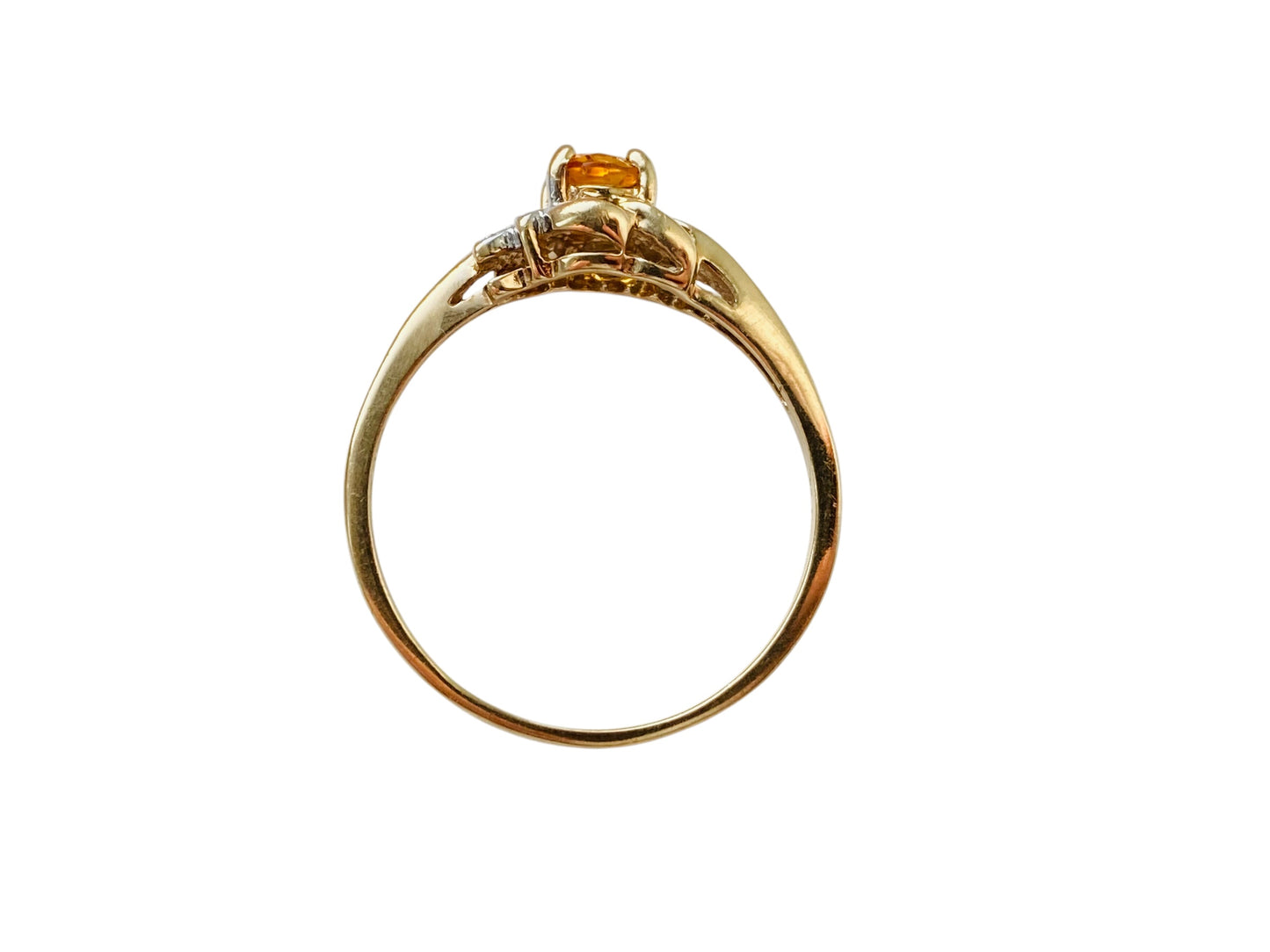 9ct Gold Citrine & Diamond Ring