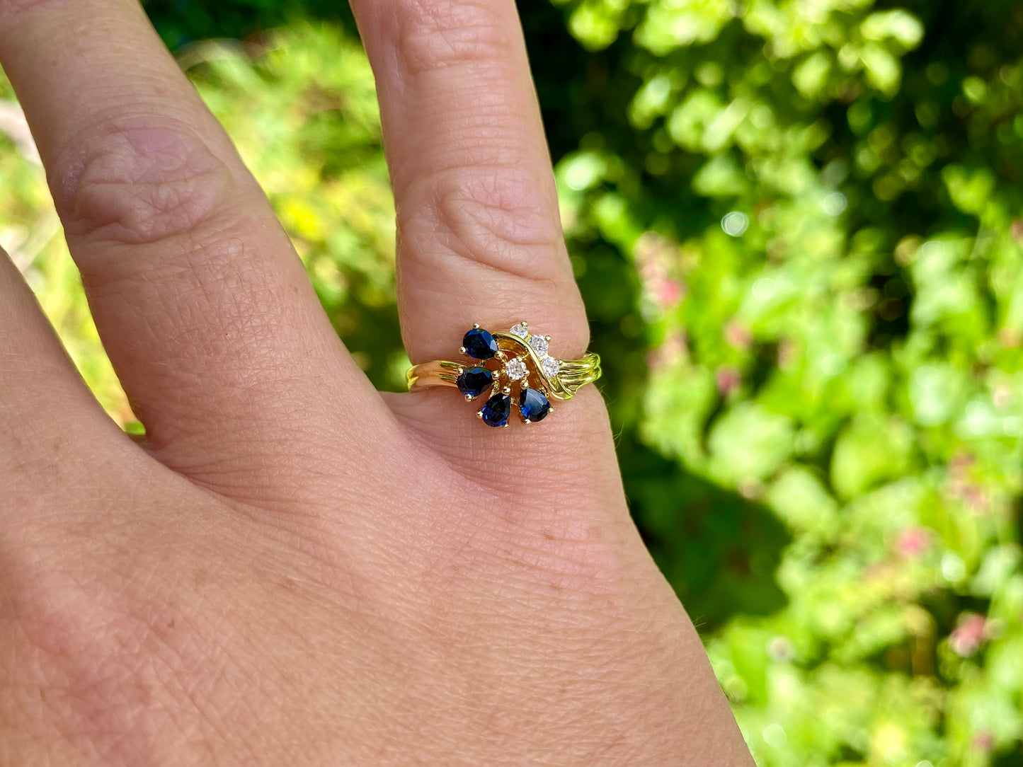 14ct Gold Sapphire & Diamond Ring