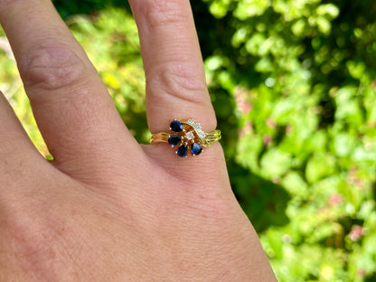 14ct Gold Sapphire & Diamond Ring