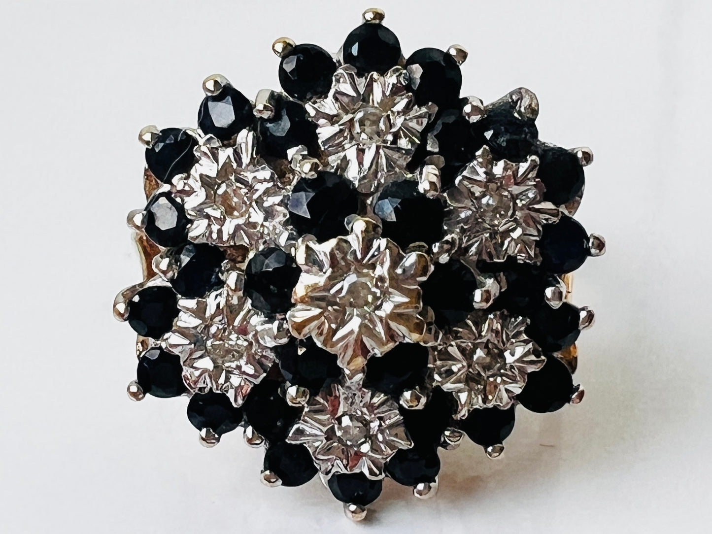 9ct Gold Sapphire & Diamond Cluster Ring