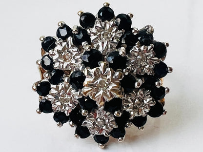 9ct Gold Sapphire & Diamond Cluster Ring