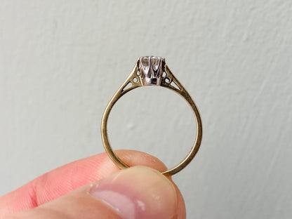 Vintage 9ct Gold Diamond Solitaire Ring