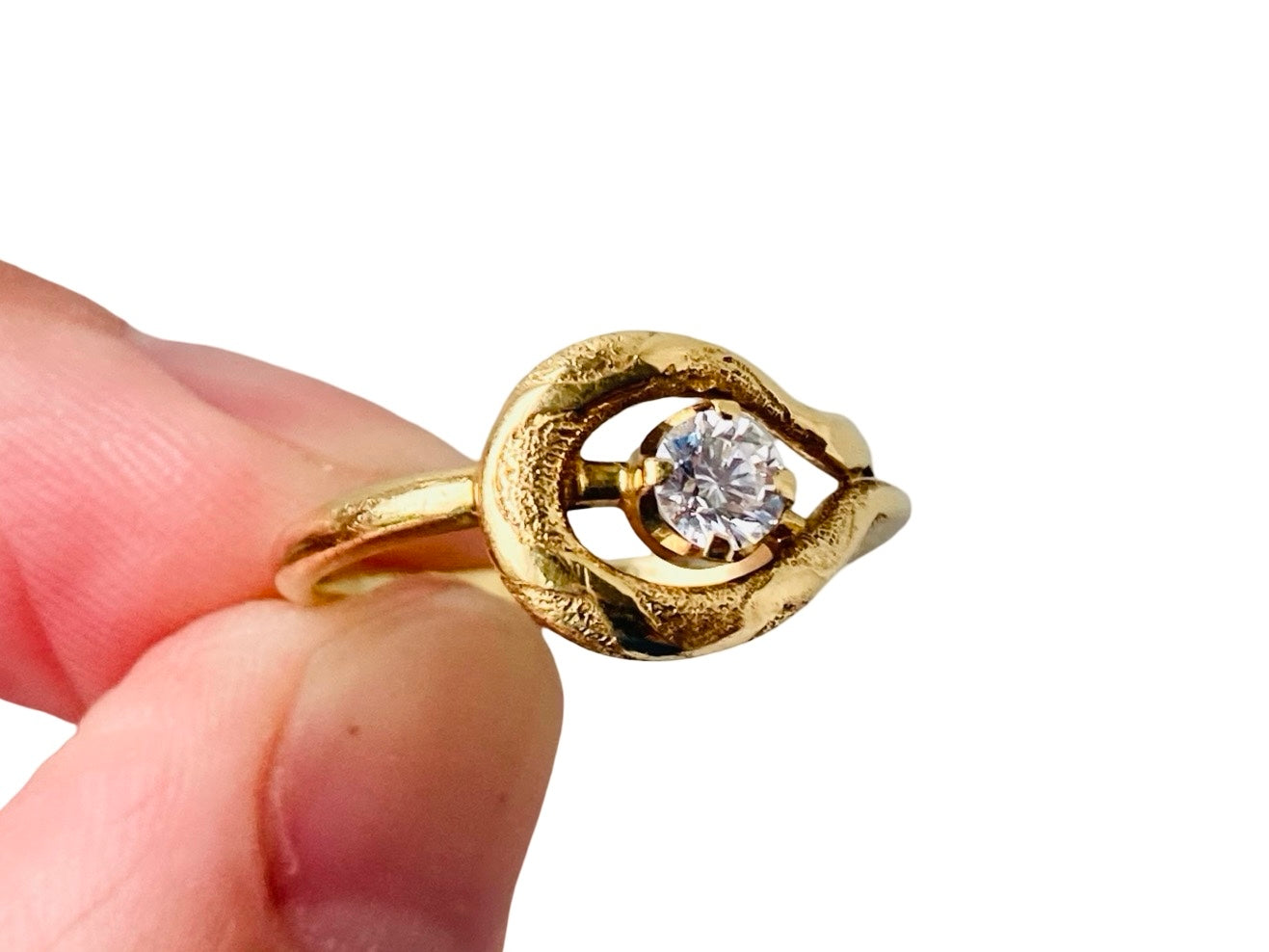Vintage 18ct Gold Diamond Snake Ring