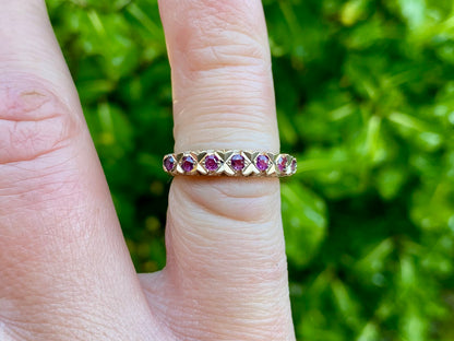 Vintage 9ct Gold Ruby Band Ring