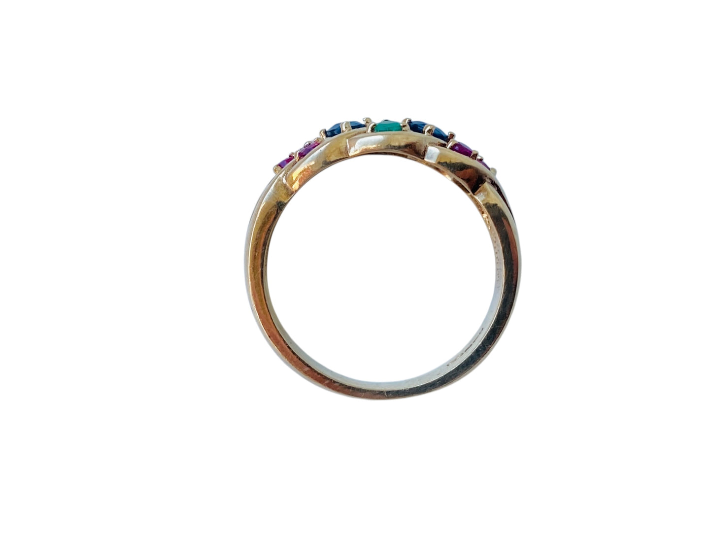 9ct Gold Ruby, Emerald & Sapphire Ring