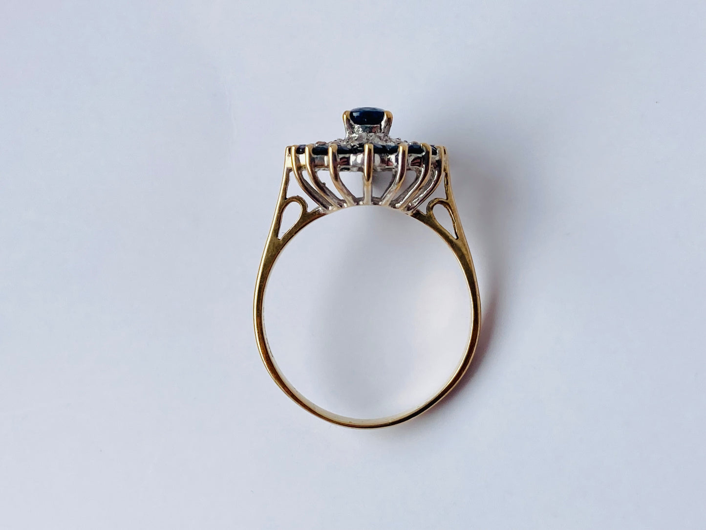 Vintage 9ct Gold Sapphire & Diamond Ring