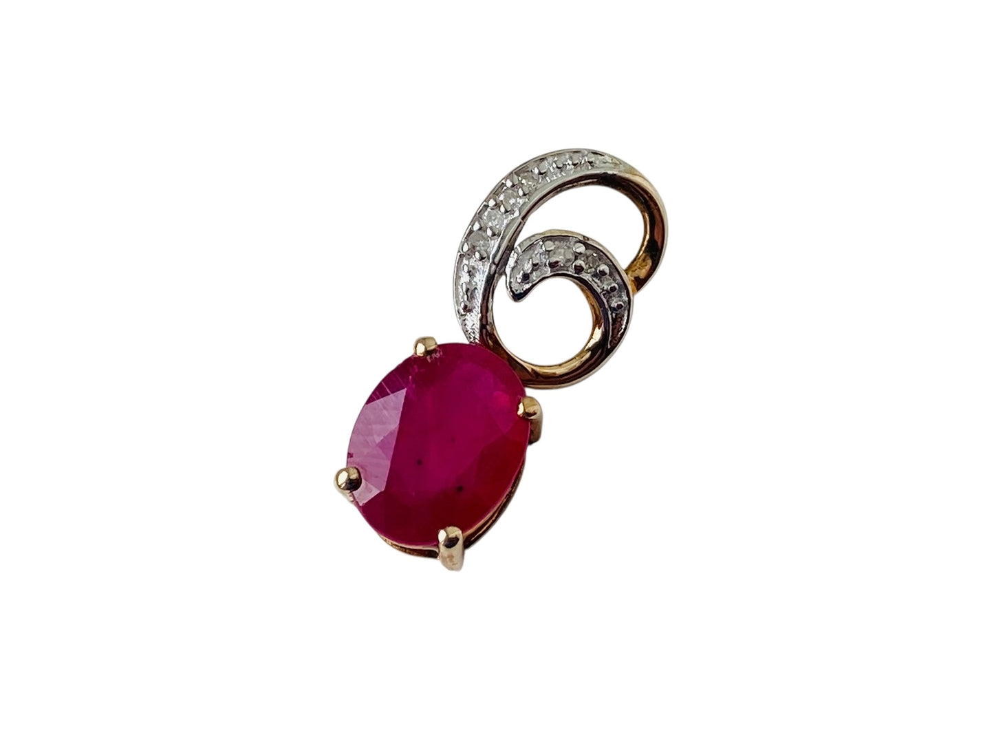 9ct Gold Ruby & Diamond Pendant