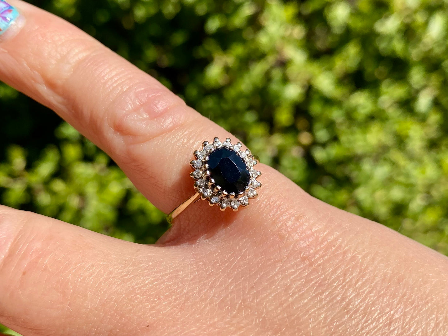 9ct Gold Sapphire & Diamond Ring