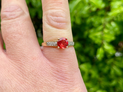 9ct Gold Tourmaline & Diamond Ring