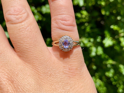 9ct Gold Tanzanite & Diamond Ring