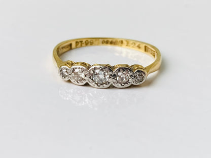 Antique 18ct Gold Five-Stone Diamond Ring