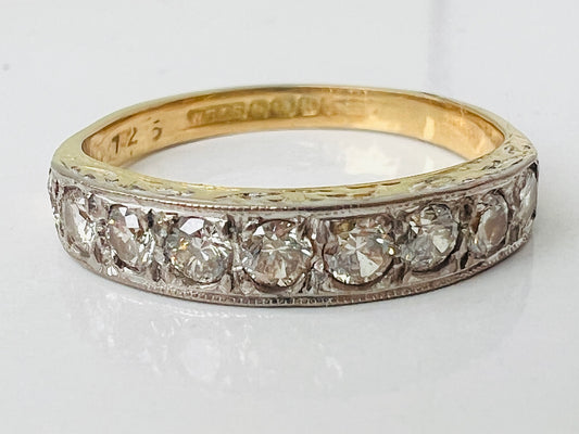 Vintage 18ct Gold Nine-Stone Diamond Ring