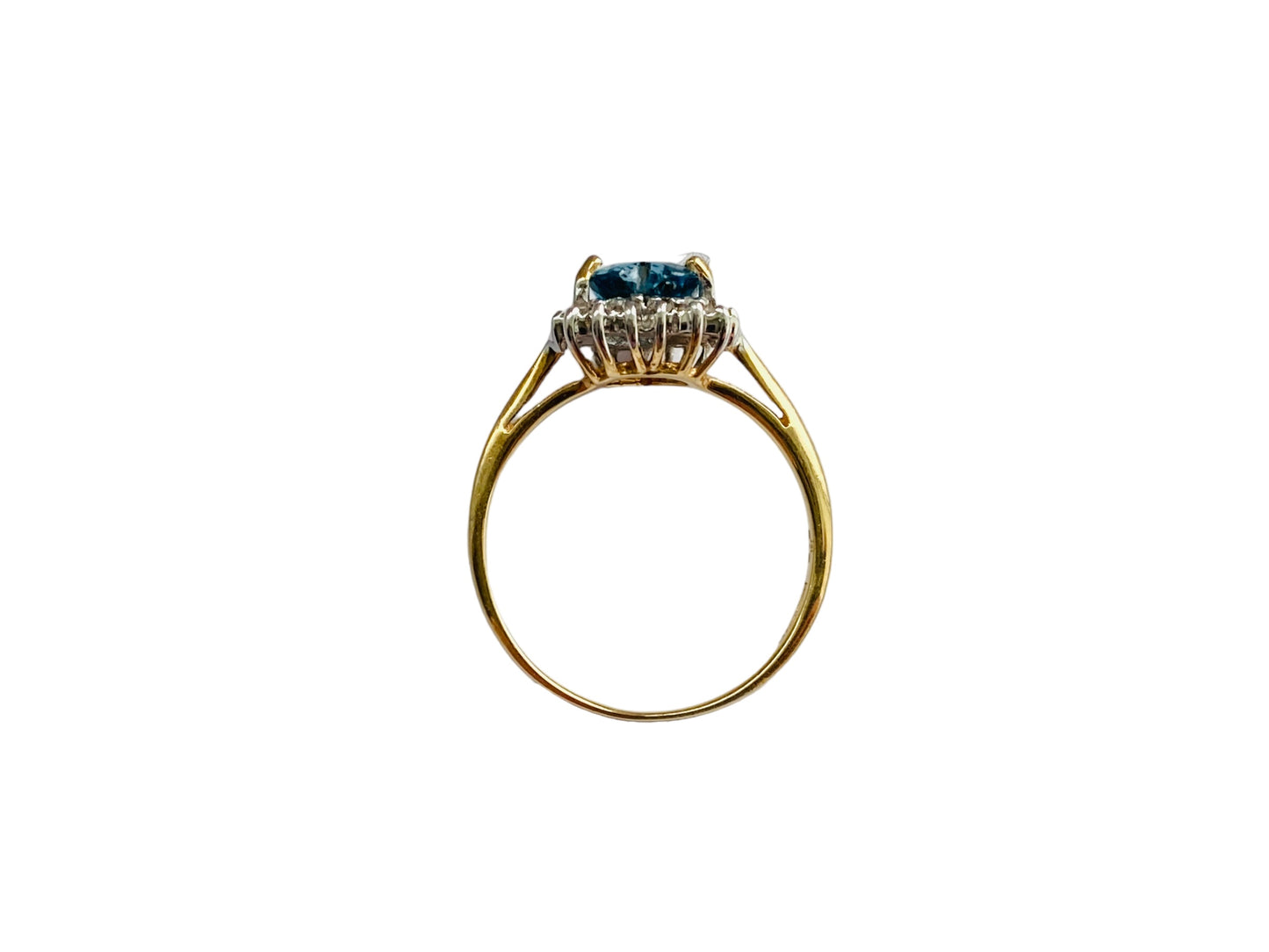 9ct Gold Heart Topaz & Diamond Ring