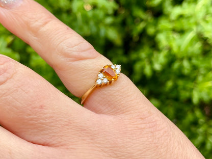 18ct Gold Citrine & Diamond Ring
