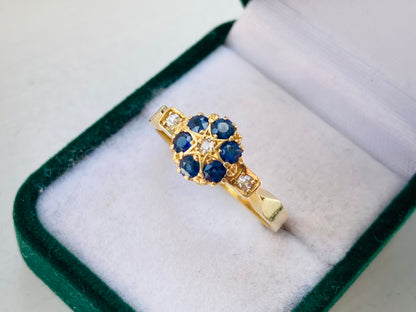 Antique 18ct Gold Sapphire & Diamond Ring