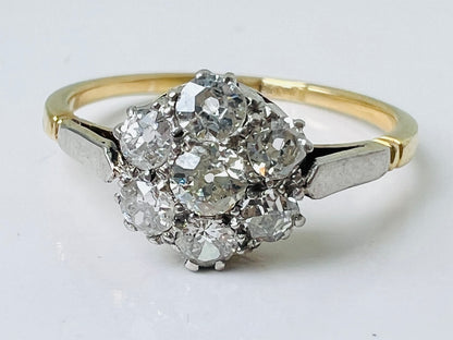 Antique 18ct Gold Diamond Daisy Ring