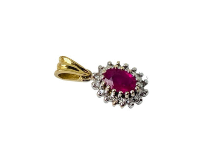 18ct Gold Ruby & Diamond Pendant