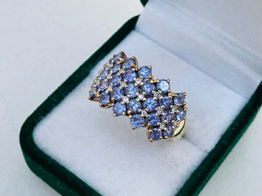 9ct Gold Tanzanite & Diamond Ring