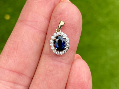 18ct Gold Sapphire & Diamond Pendant