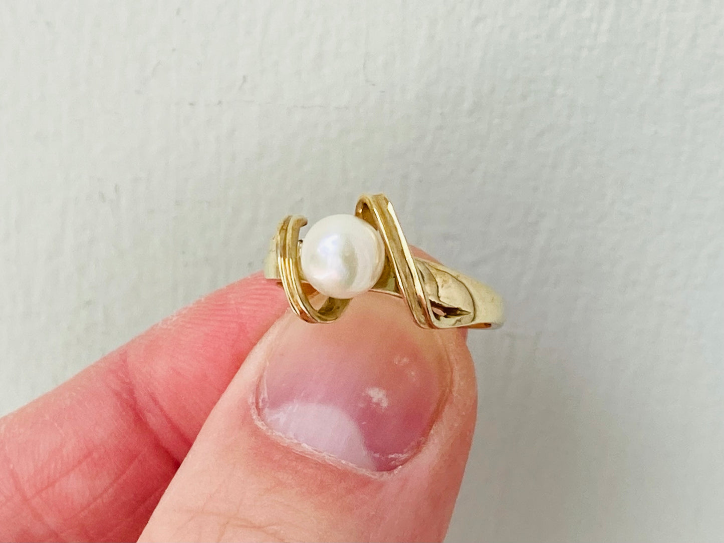 Vintage 9ct Gold Pearl Ring