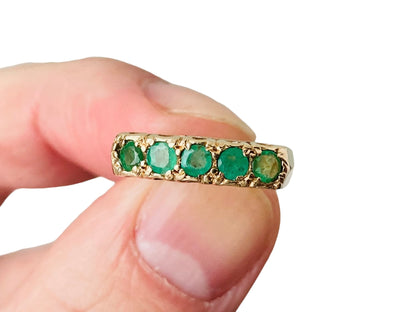 Vintage 9ct Gold Emerald Ring