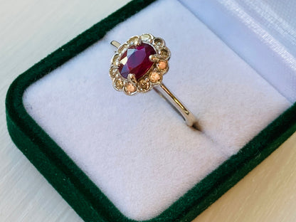 18ct Gold Ruby & Diamond Ring