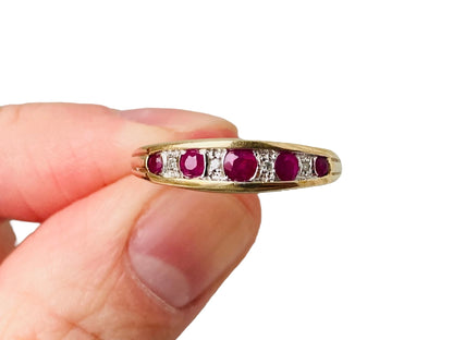 9ct Gold Ruby & Diamond Ring