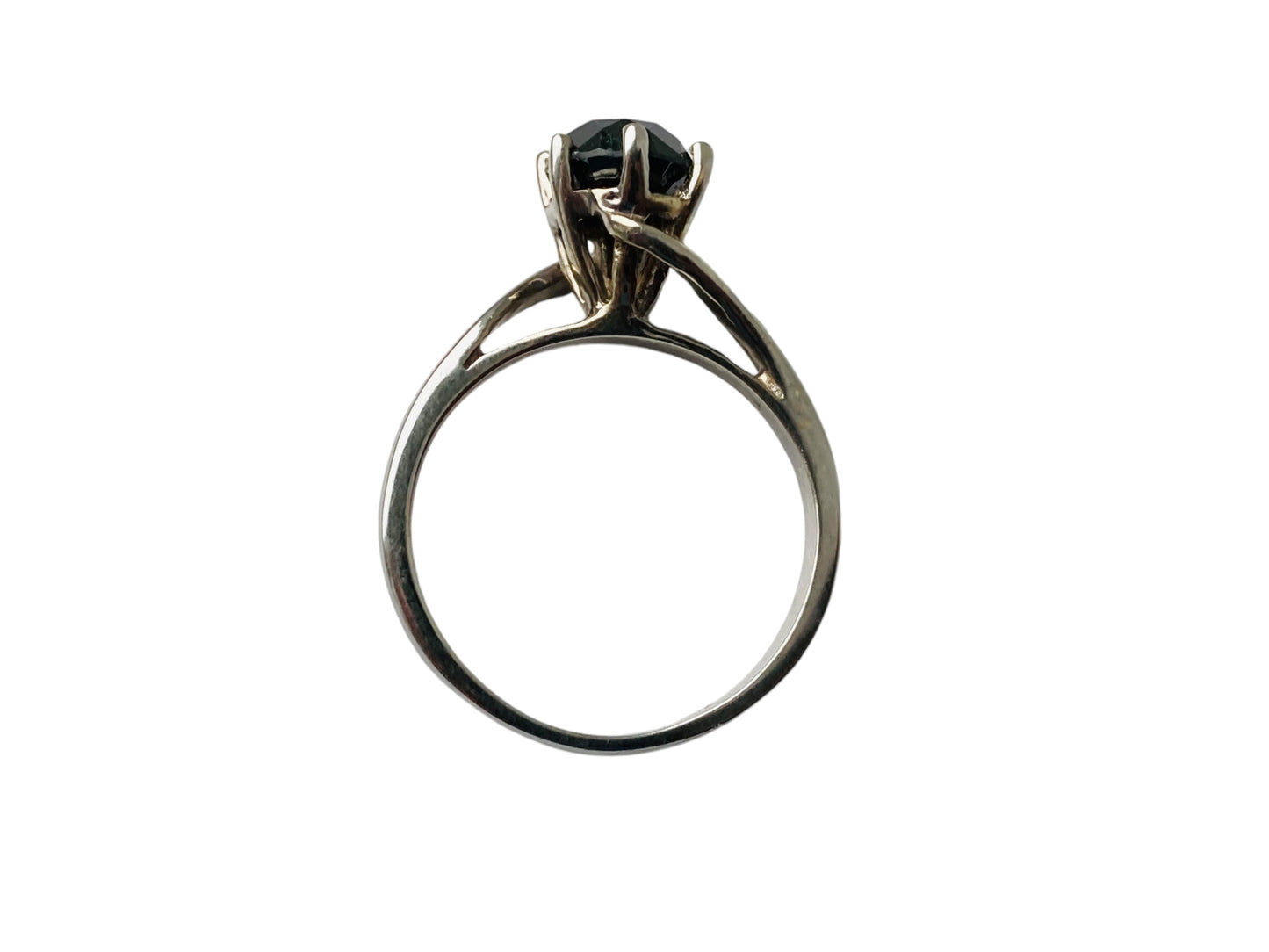 10ct Gold Black Diamond 0.75ct Solitaire Ring