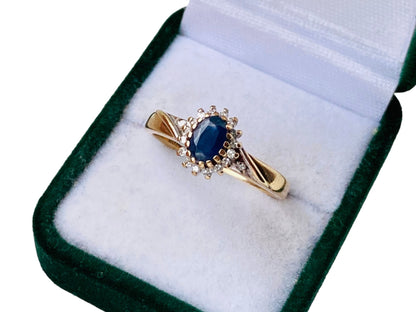 9ct Gold Sapphire & Diamond Ring