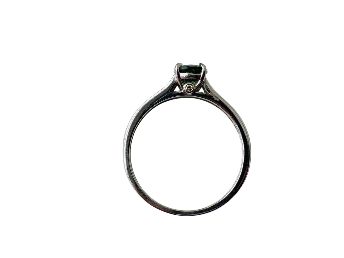 9ct Gold Olive Apatite & Diamond Ring
