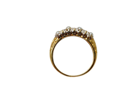 9ct Gold Pearl & Diamond Ring