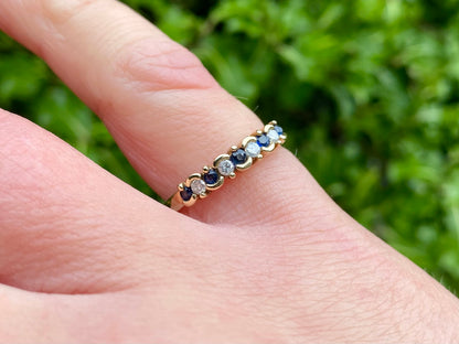 Vintage 9ct Gold Sapphire & Diamond Ring
