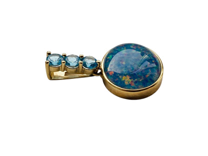 9ct Gold Opal & Topaz Pendant