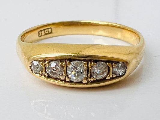 Antique 18ct Gold Five-Stone Diamond Ring