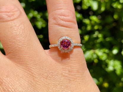 9ct Gold Pink Sapphire & Diamond Ring