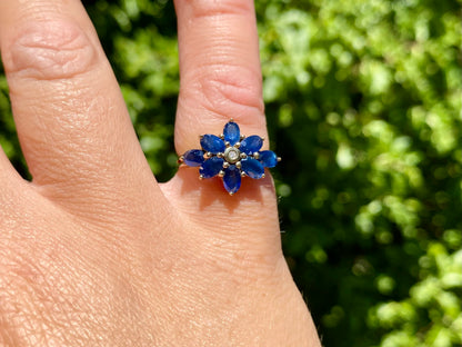 9ct Gold Sapphire & Diamond Ring