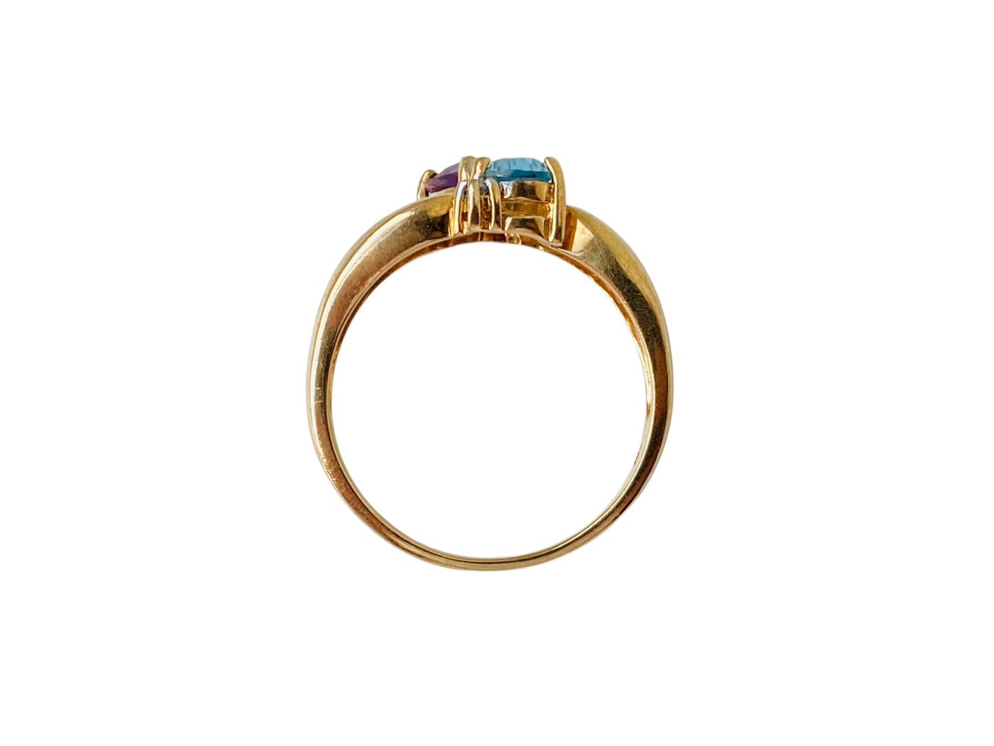 Vintage 9ct Gold Topaz, Amethyst & Diamond Ring