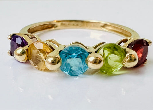 9ct Gold Multi-Gemstone Ring