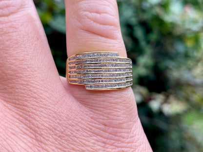 18ct Gold Pave Set Diamond Ring