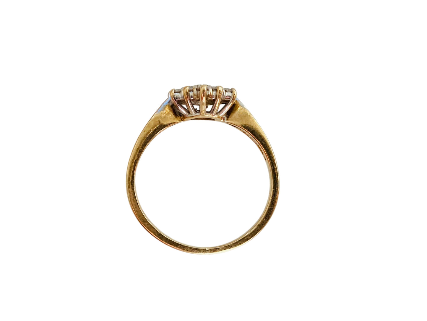 Vintage 9ct Gold Diamond Cluster Ring