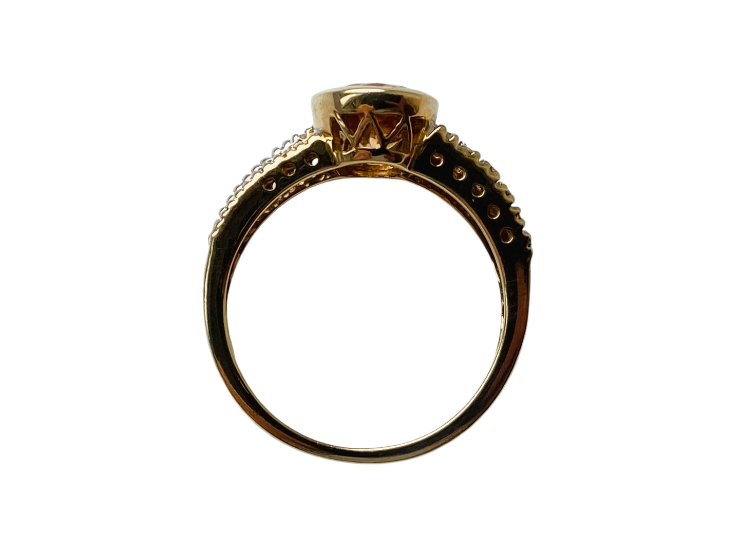 9ct Gold Citrine & Diamond Ring