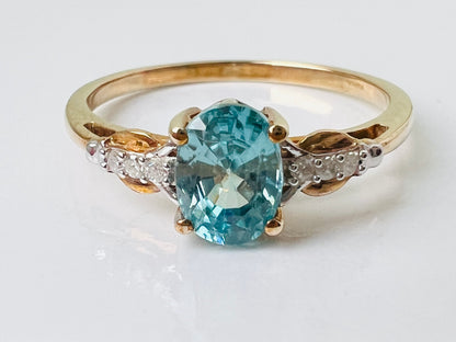 9ct Gold Topaz & Diamond Ring